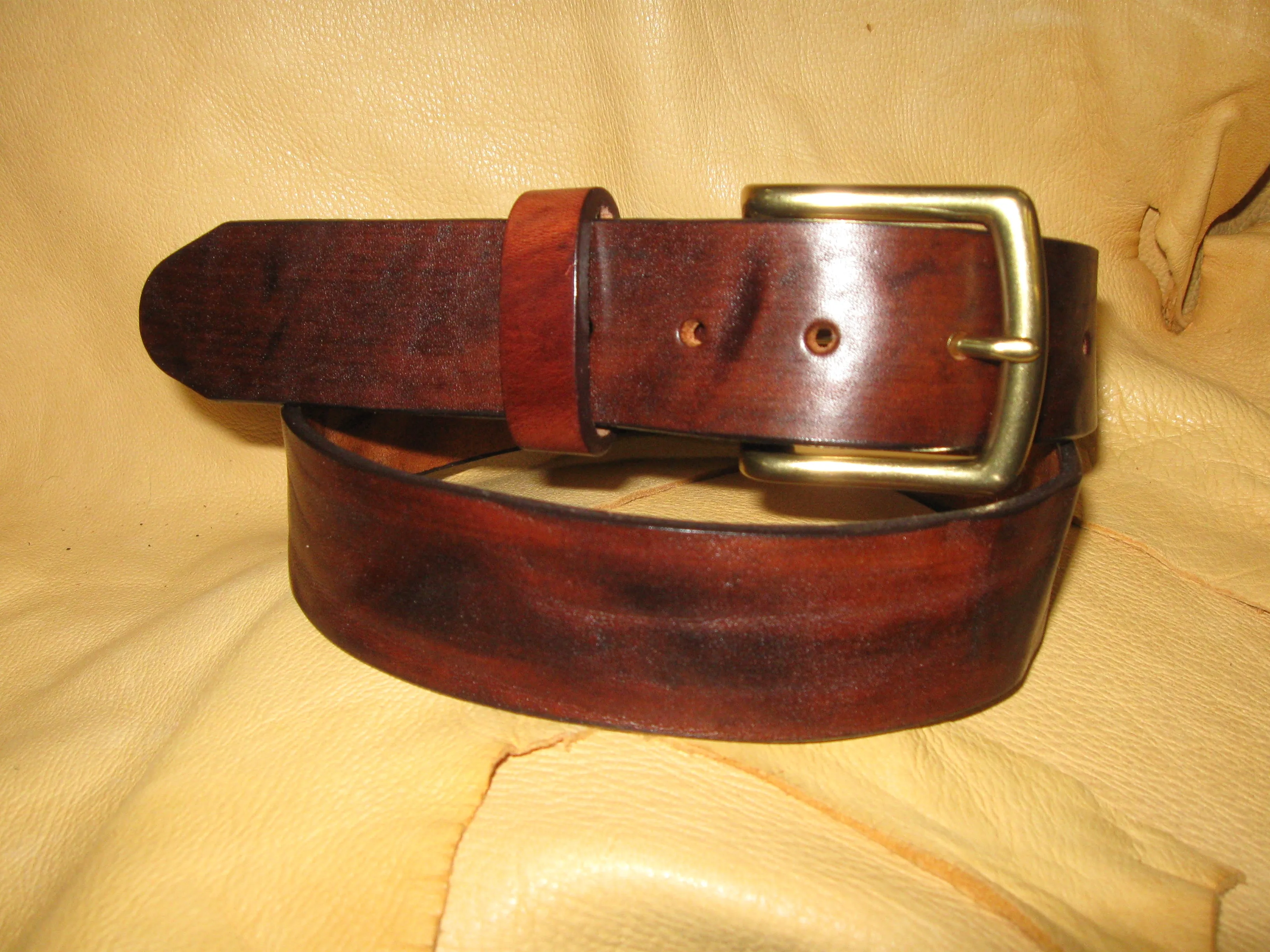 Hand-Stained Heavy Harness Leather Belt