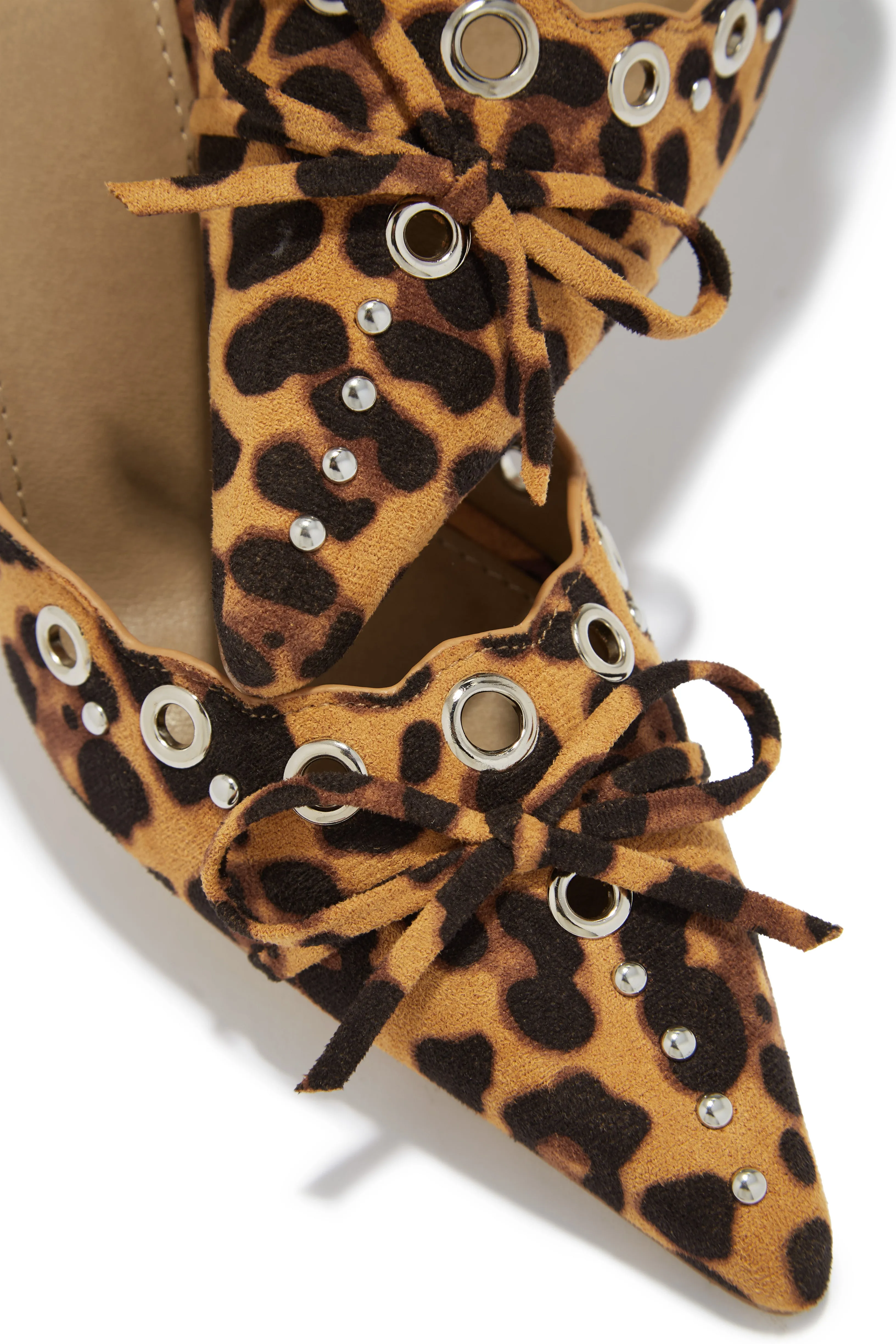 Jasmyn Mid Heel Mule Pumps - Leopard