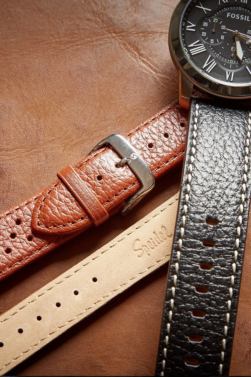 Ladies' Heavy Texture Buffalo Grain Leather Watchband