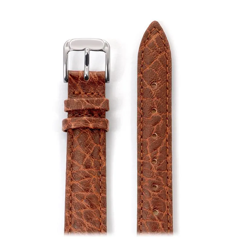 Ladies' Heavy Texture Buffalo Grain Leather Watchband