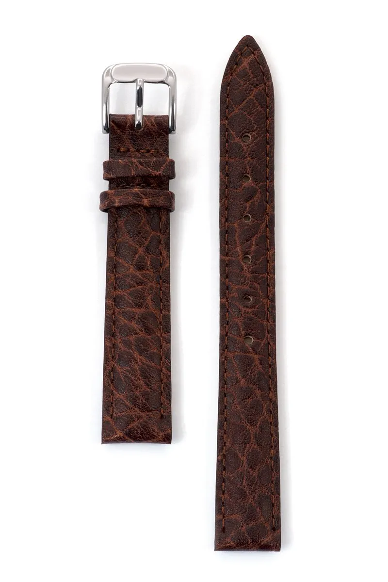 Ladies' Heavy Texture Buffalo Grain Leather Watchband