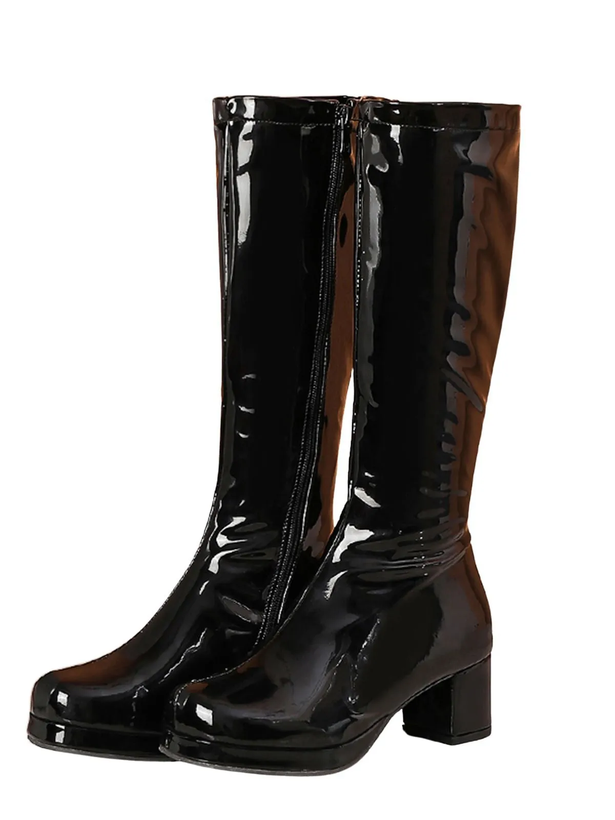 Latest Shiny Patent Leather Thigh-High Boots