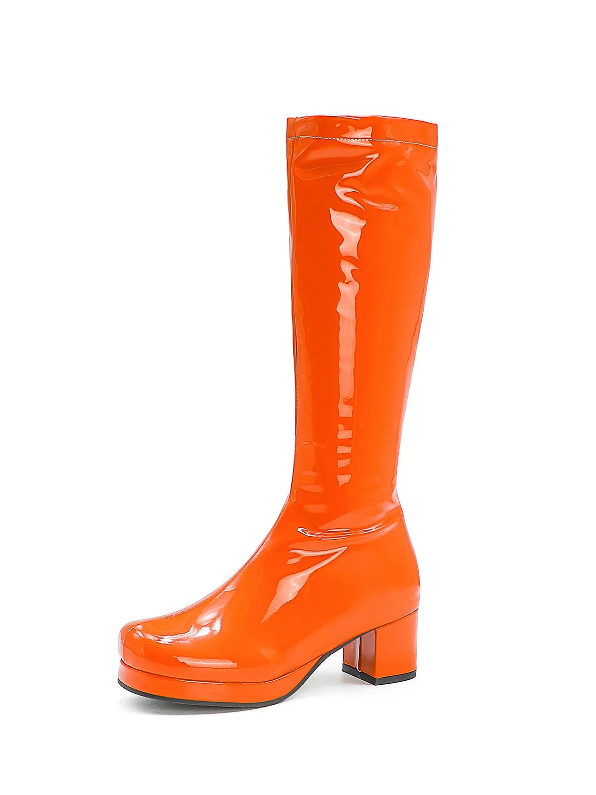 Latest Shiny Patent Leather Thigh-High Boots