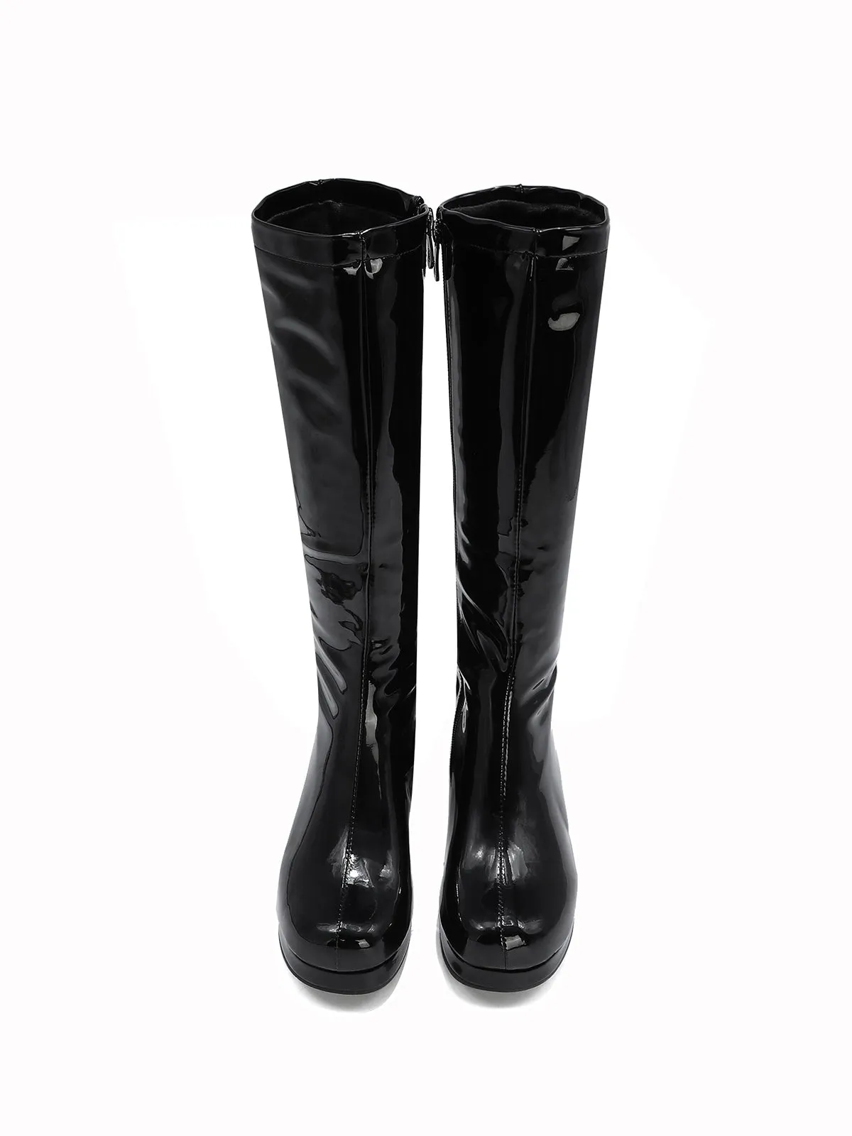 Latest Shiny Patent Leather Thigh-High Boots