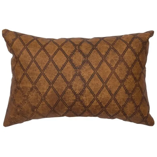 Latigo Embossed Leather Pillow