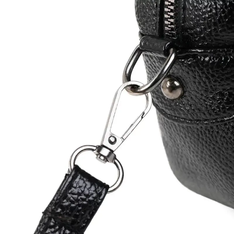 Leather Round Shoulder Bag