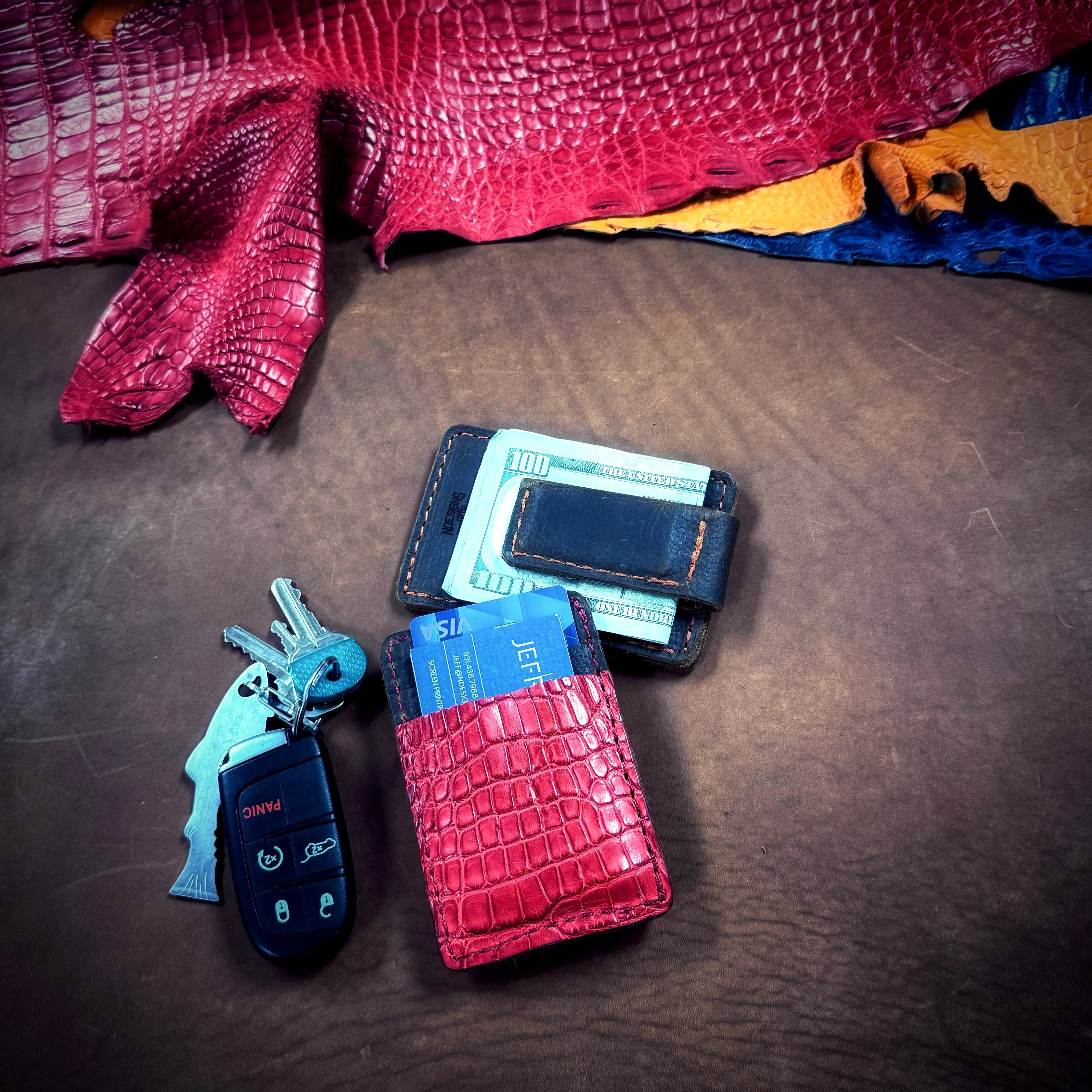 Lil' Hefe Handcrafted Red Alligator Leather Wallet