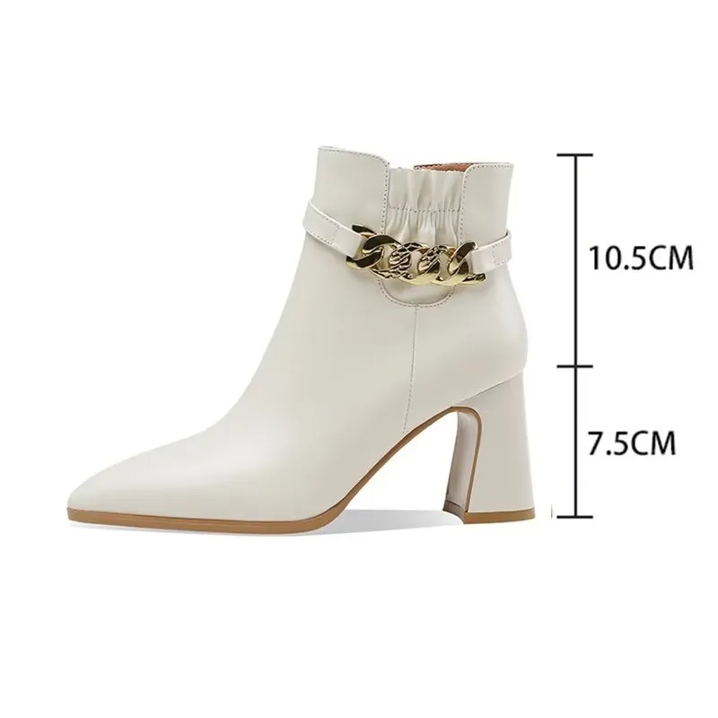 LuxLeather Pointed Toe High Heeled Boots