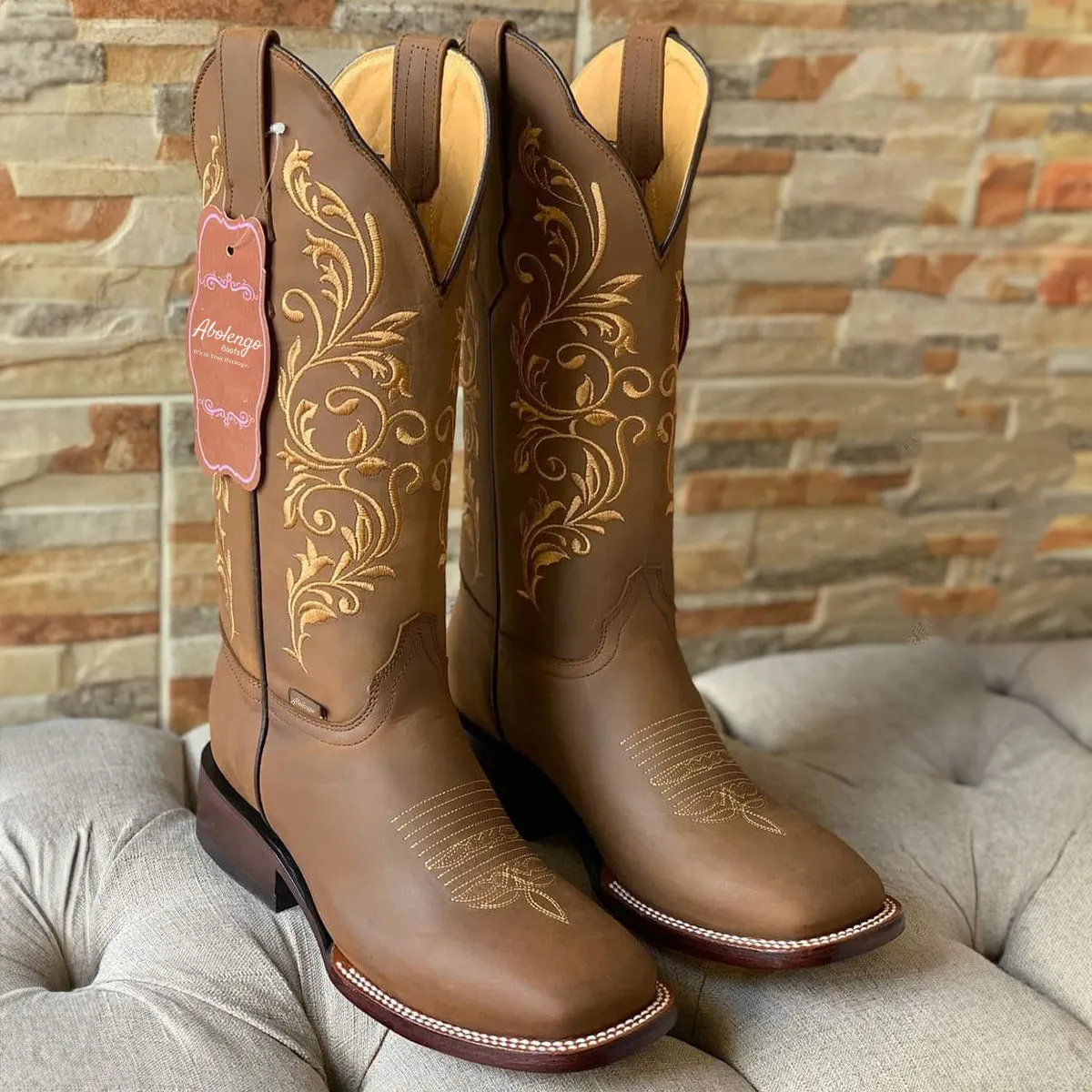 Melisa Brown Cowgirl Boots Square Toe