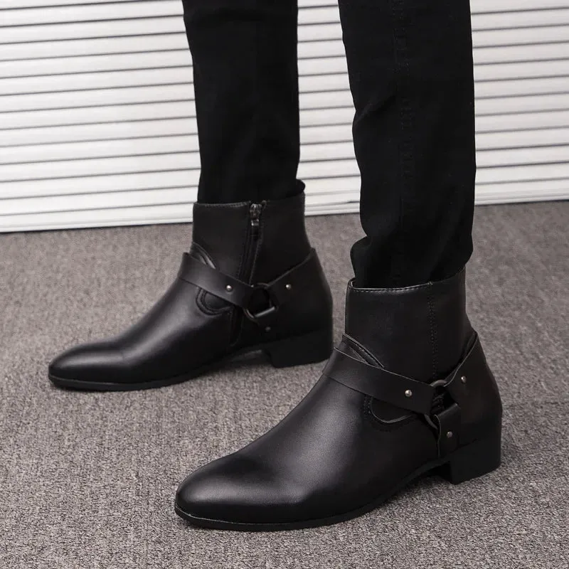 PU Leather Men Winter Fashion Boots