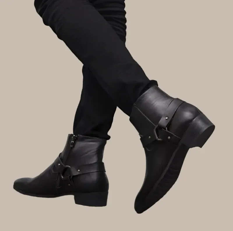 PU Leather Men Winter Fashion Boots