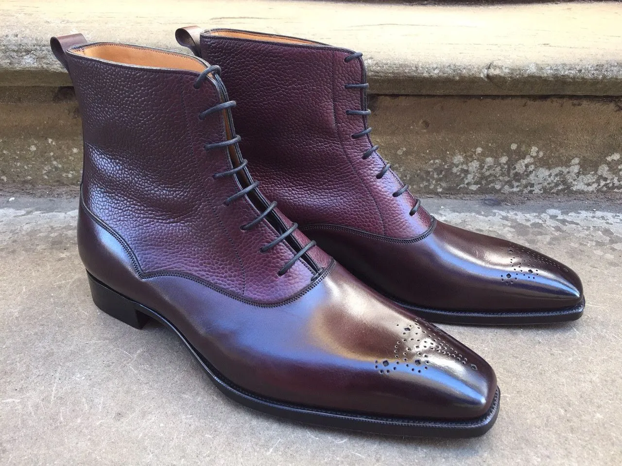 "Wigmore" Boots in Vintage Rioja Calf & Highland Grain - TG73