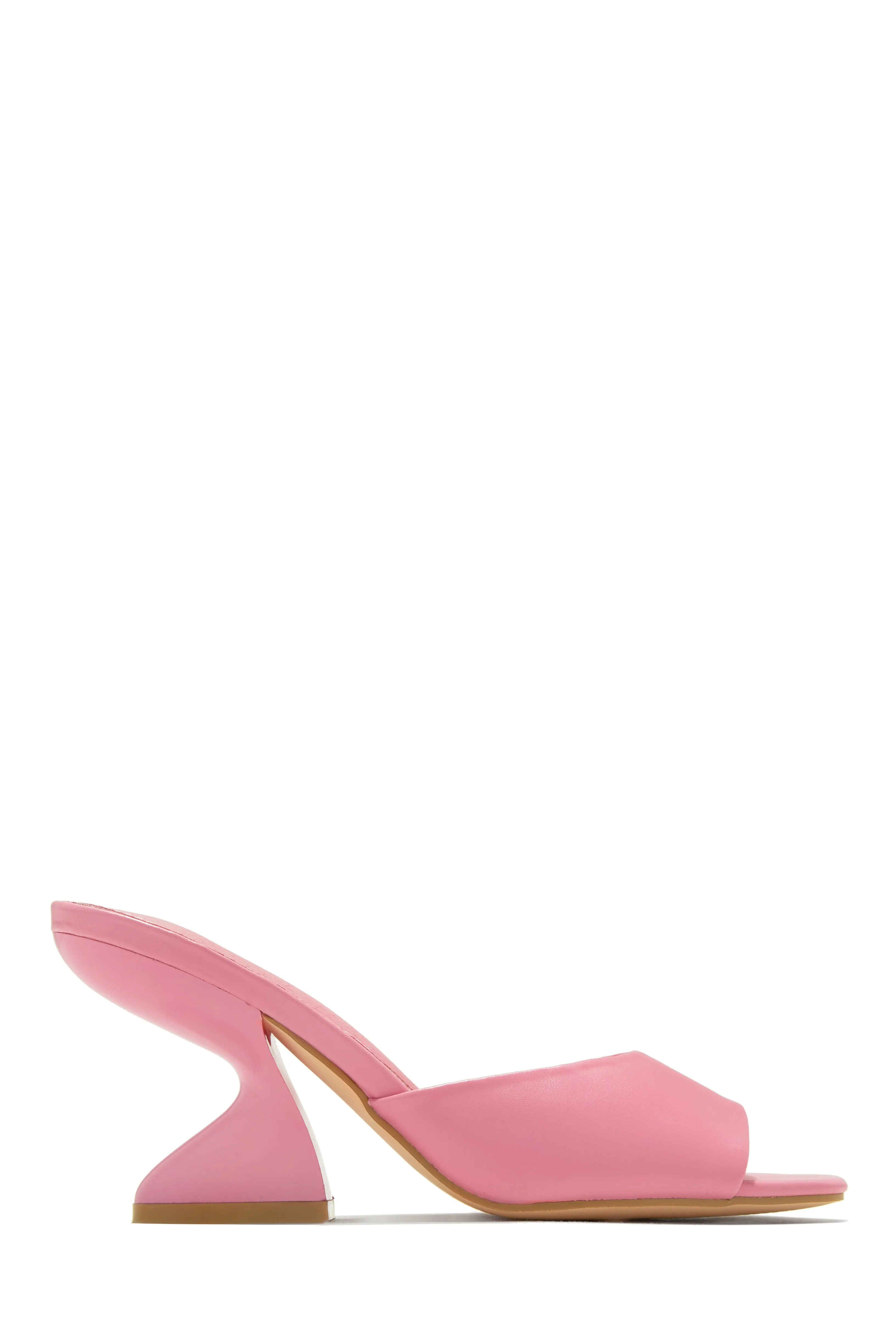 Racquel Mid Heel Mules - Metallic Pink