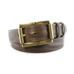 Rich brown vintage feel screw buckle men's belt