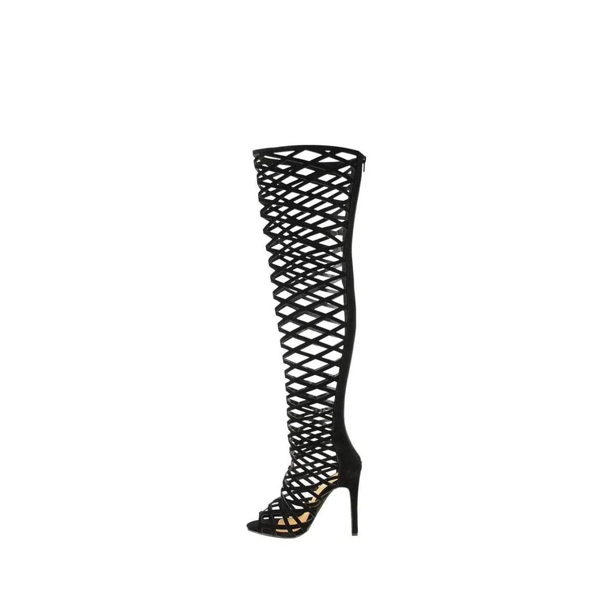 SAFIYA Over The Knee Strappy Cut Out Boot