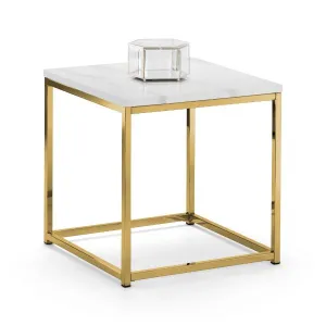 Scala Lamp Table White Marble & Gold