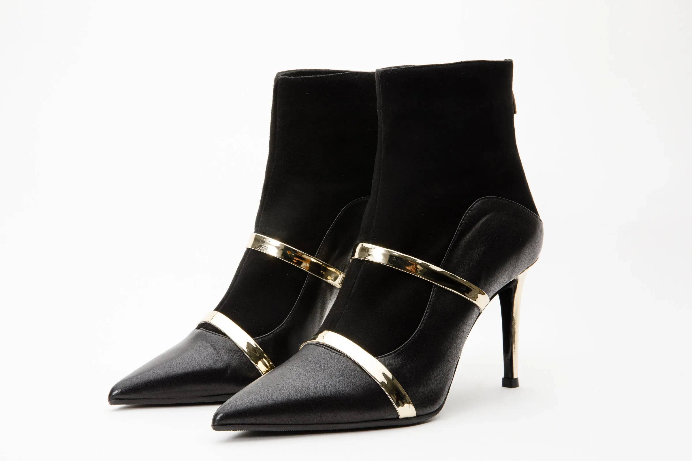 The Manila Black Leather Ankle Women Boot