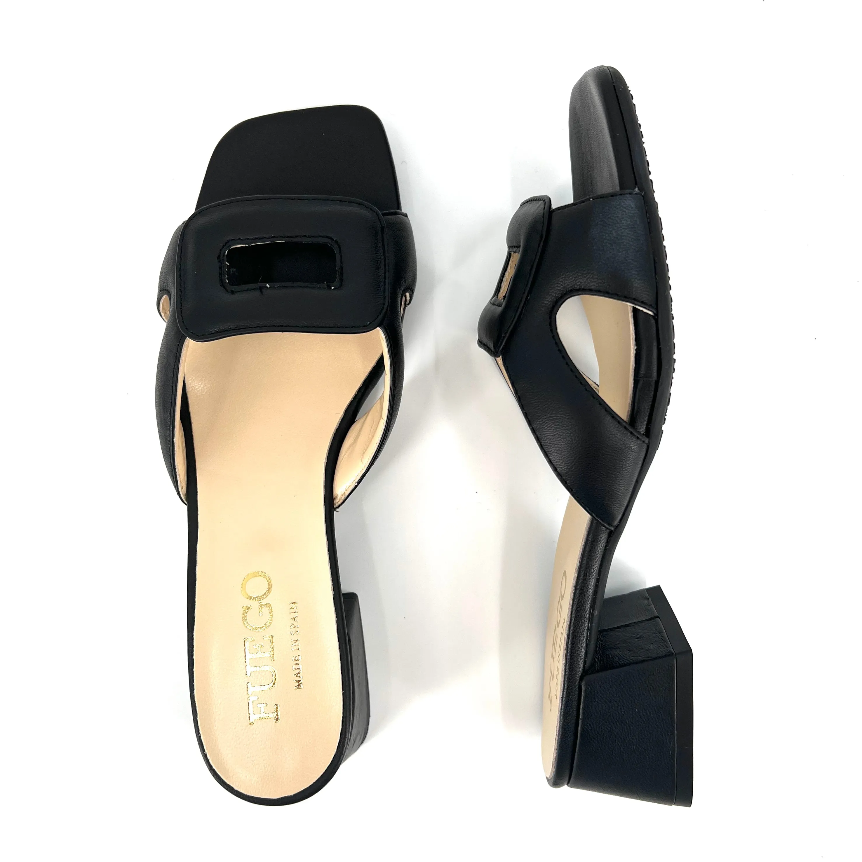 The Rectangle Slide Sandal in Black