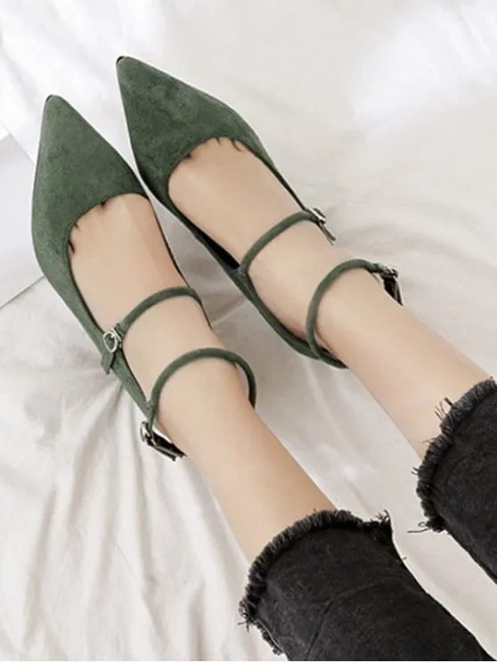 Trendy Double Buckle Strap Strange Style Pumps