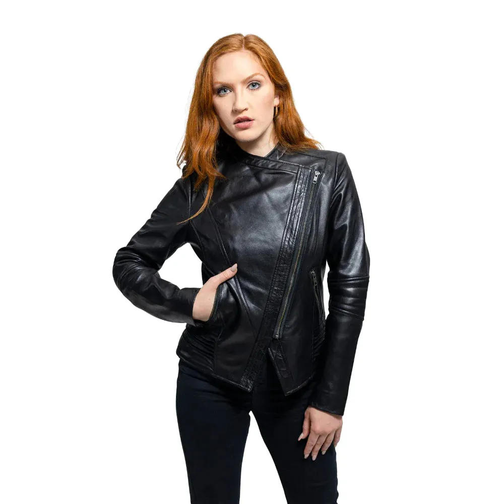 Trish Womens Leather Jacket Black