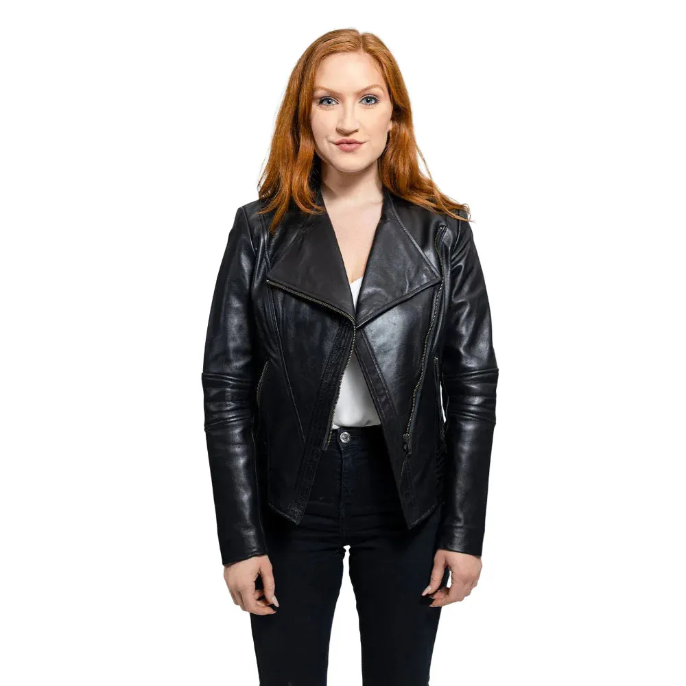 Trish Womens Leather Jacket Black