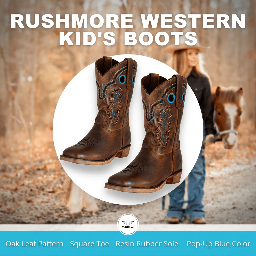 TuffRider Toddlers Rushmore Oak Leaf Embroidered Square Toe Western Boots