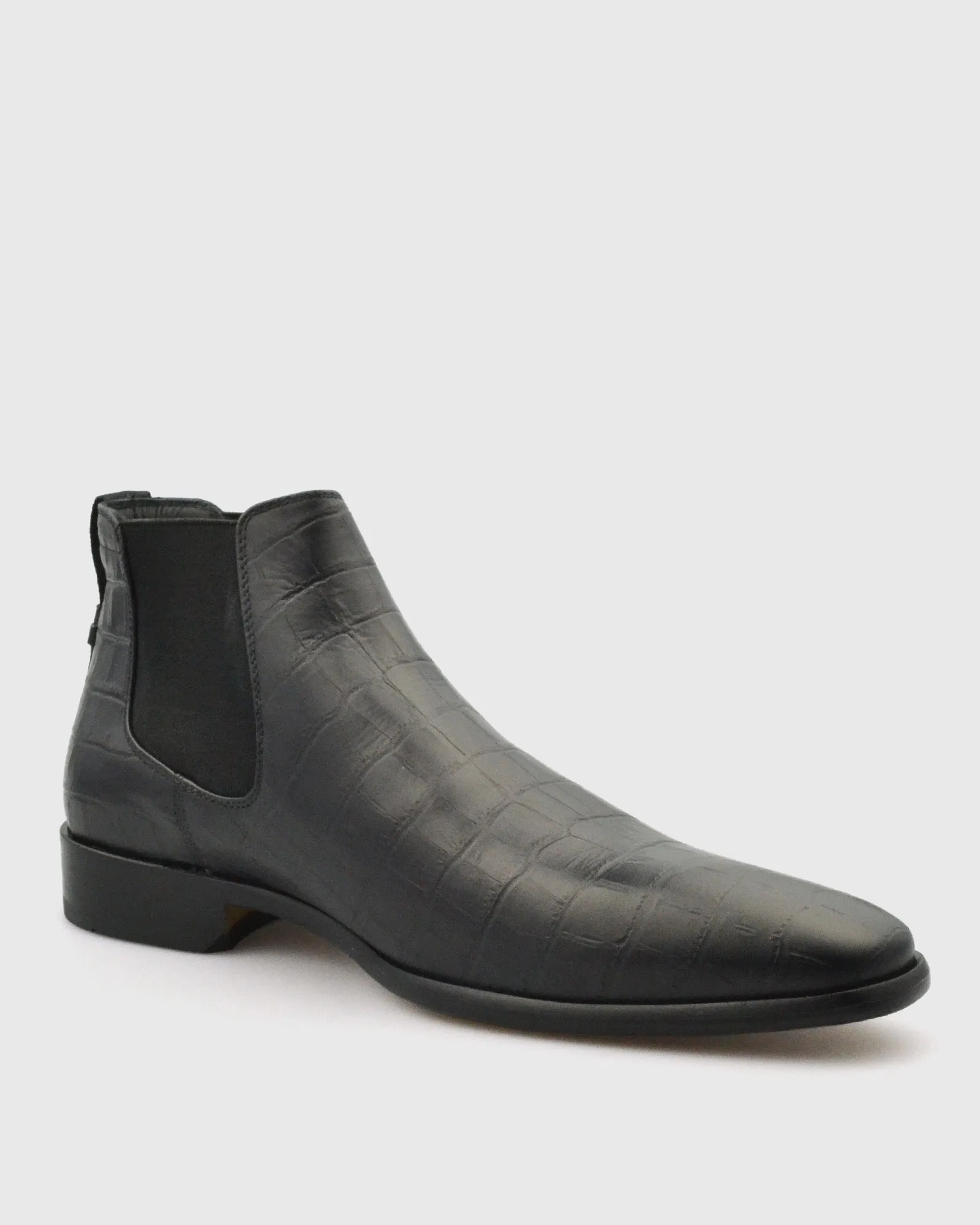 VINCENT & FRANKS W24CROC BLACK CROCODILE CHELSEA BOOT