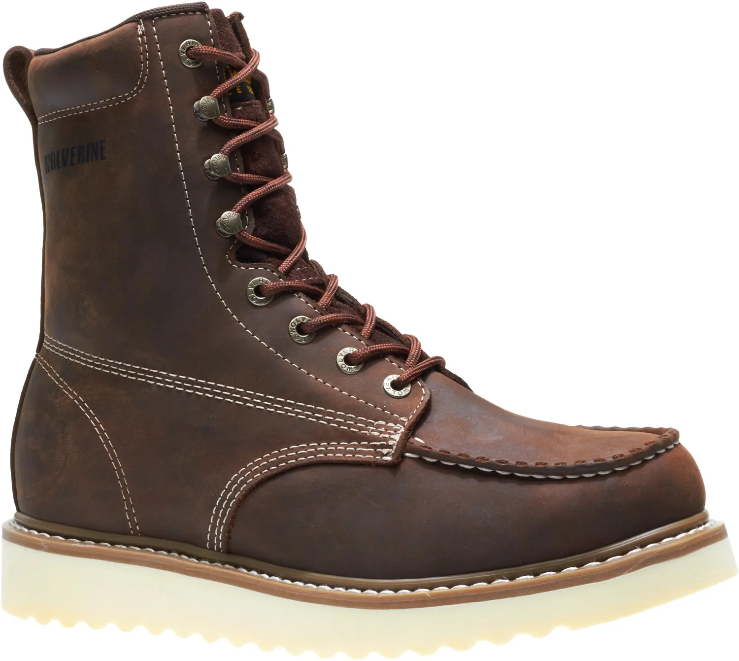 Wolverine Mens Brown Leather Loader 8in Work Boots