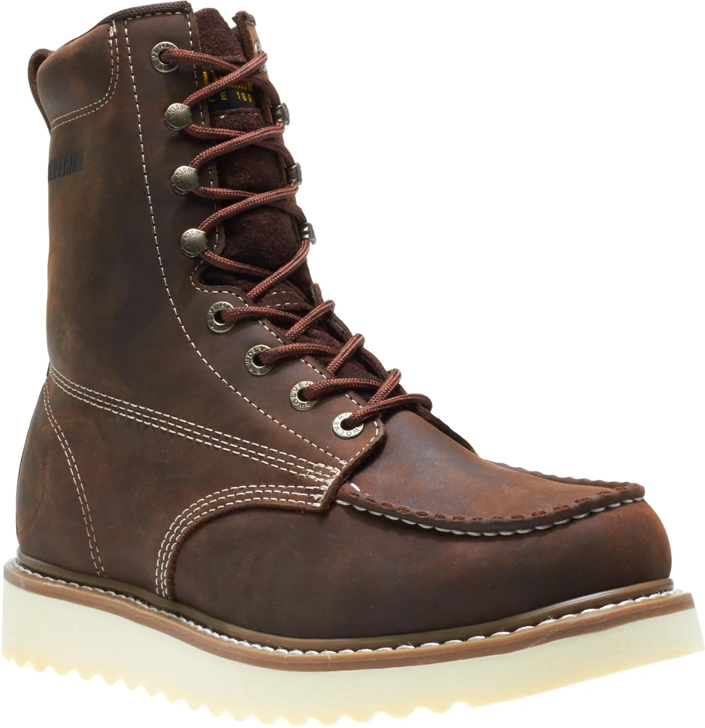 Wolverine Mens Brown Leather Loader 8in Work Boots