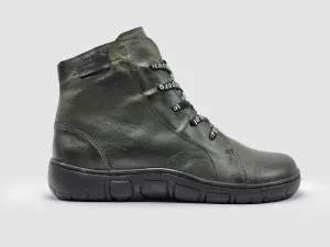 Women's Original Wool-Lined Zip-Up Leather Boots - Olive